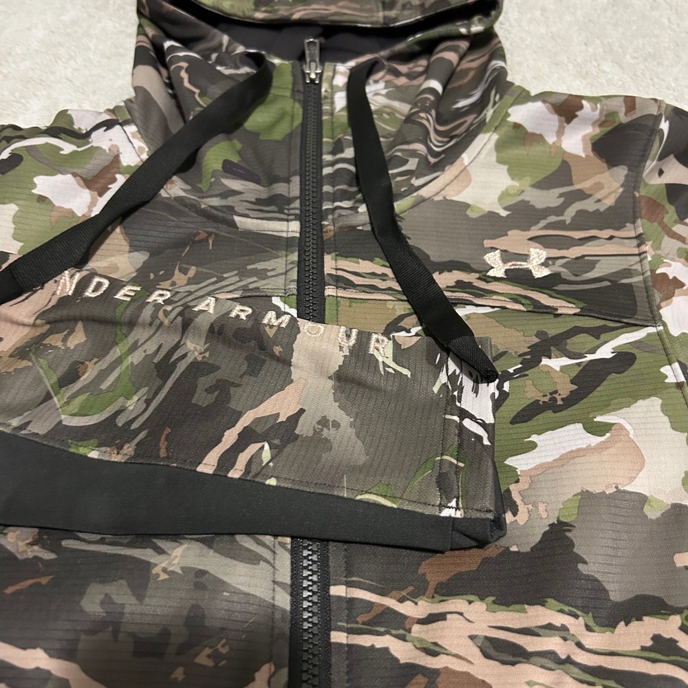 Under Armour Full Zip‎ Hoodie Womens Small Camo Threadborne Hunting Jacket - Picture 5 of 11